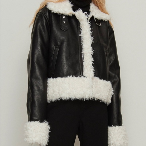 na-kd Jackets & Blazers - Faux Fur Leather Jacket from NA-KD